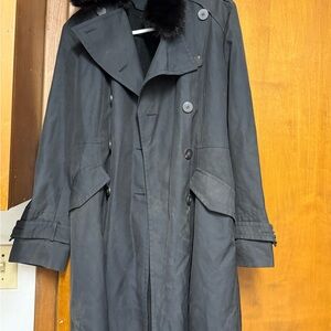Cole Haan Black Coat with Fur Detail